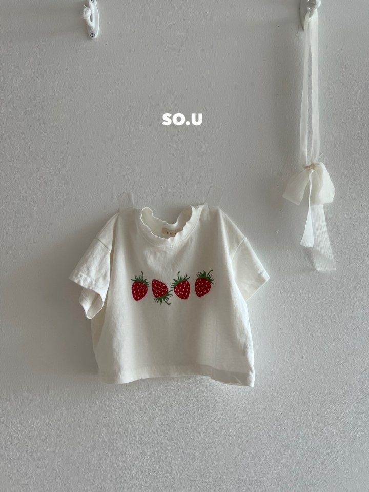 So U - Korean Baby Fashion - #onlinebabyshop - Strawberry Print Tee - 3