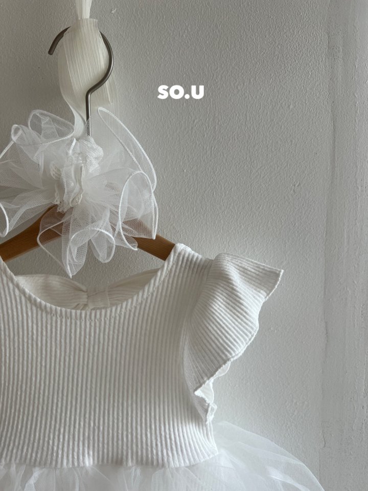 So U - Korean Baby Fashion - #smilingbaby - Ribbed Back Ribbon Tutu Suit - 11
