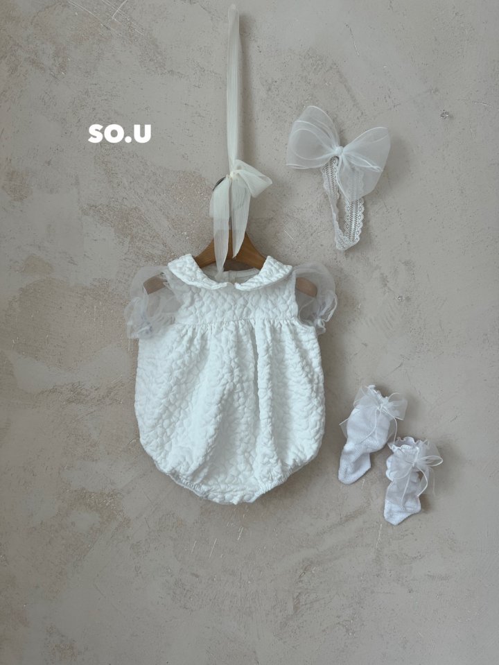 So U - Korean Baby Fashion - #smilingbaby - Tulle Sleeve Collar Suit - 8