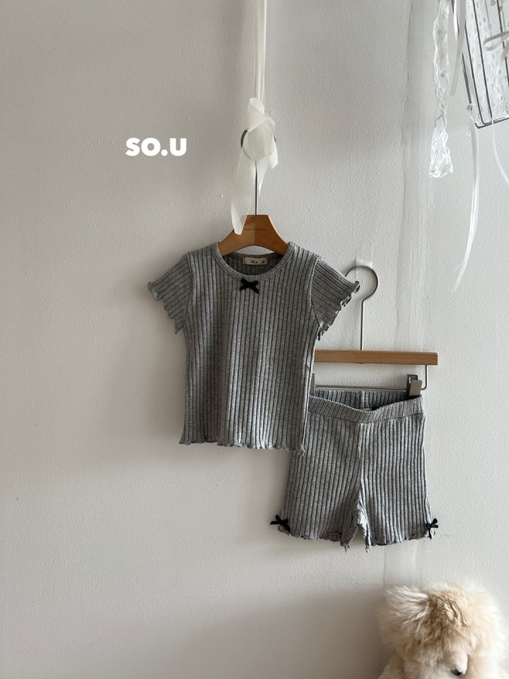 So U - Korean Baby Fashion - #smilingbaby - Summer Ribbed Frilly Set - 2