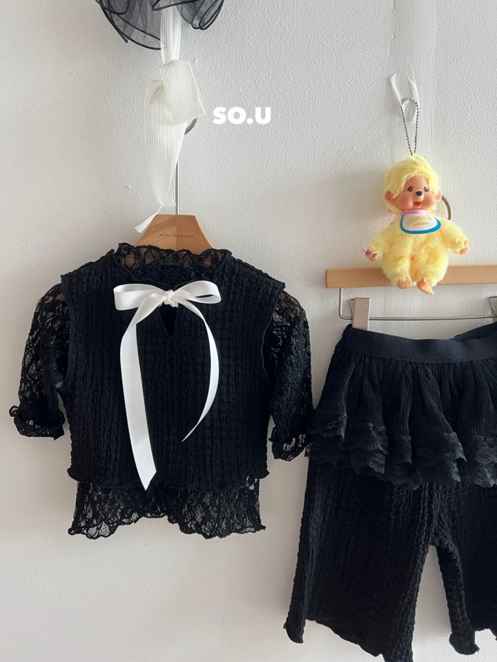 So U - Korean Children Fashion - #magicofchildhood - Lace Frilly Tee (Kids) - 12