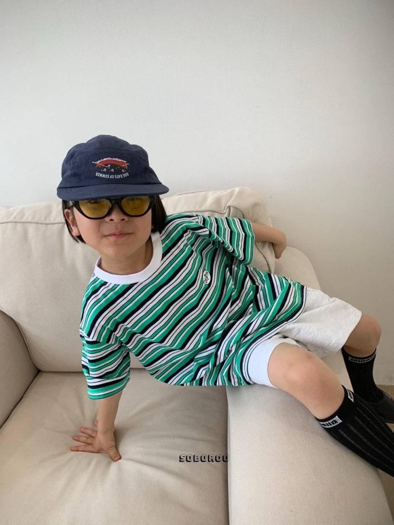 Soboroo - Korean Children Fashion - #kidsshorts - Summer Depth Striped Tee - 12