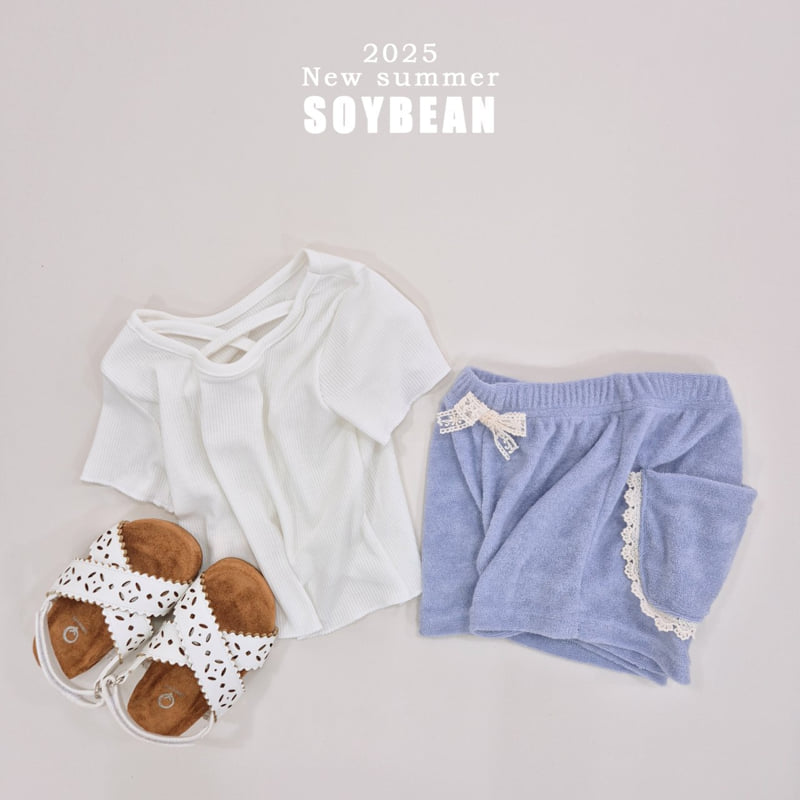 Soybean - Korean Children Fashion - #Kfashion4kids - Terry Ribbon Short Pants - 7