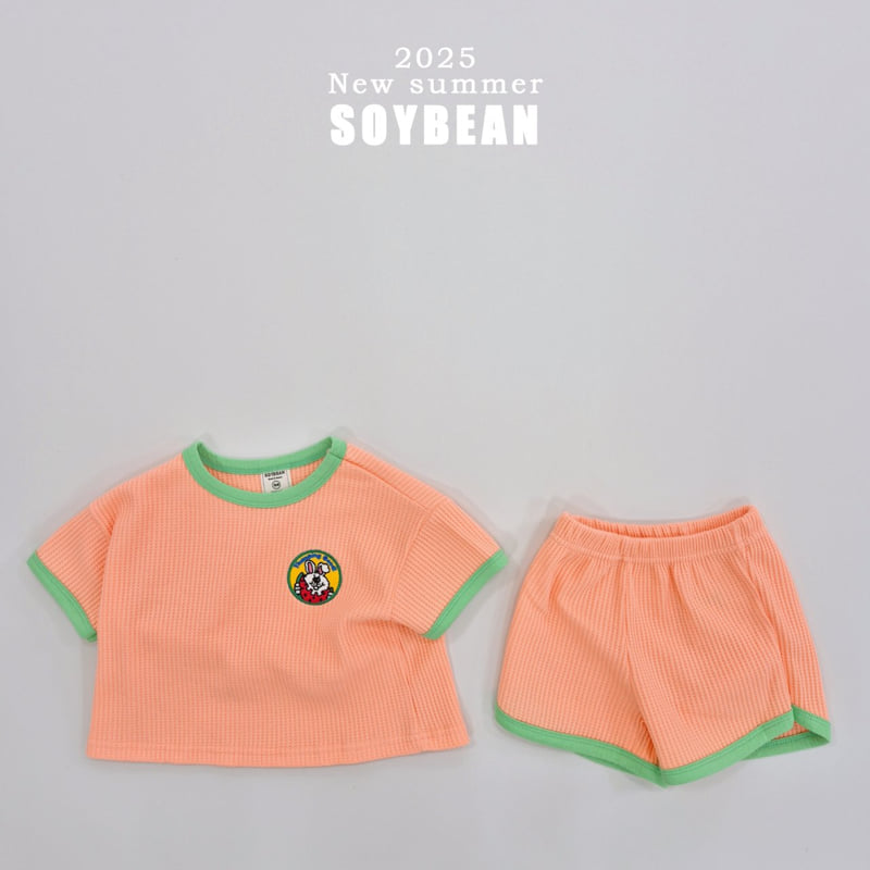 Soybean - Korean Children Fashion - #Kfashion4kids - Waffle Embroidery Top Bottom Set - 11