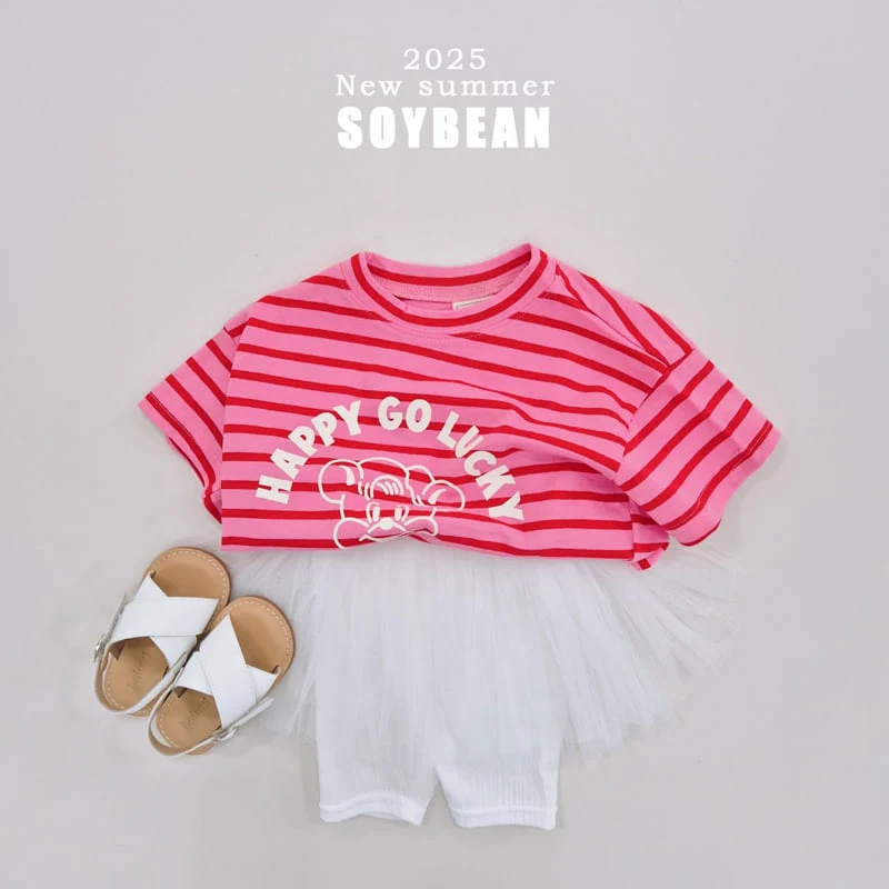 Soybean - Korean Children Fashion - #Kfashion4kids - Happy Lucky Stripe Tee - 5