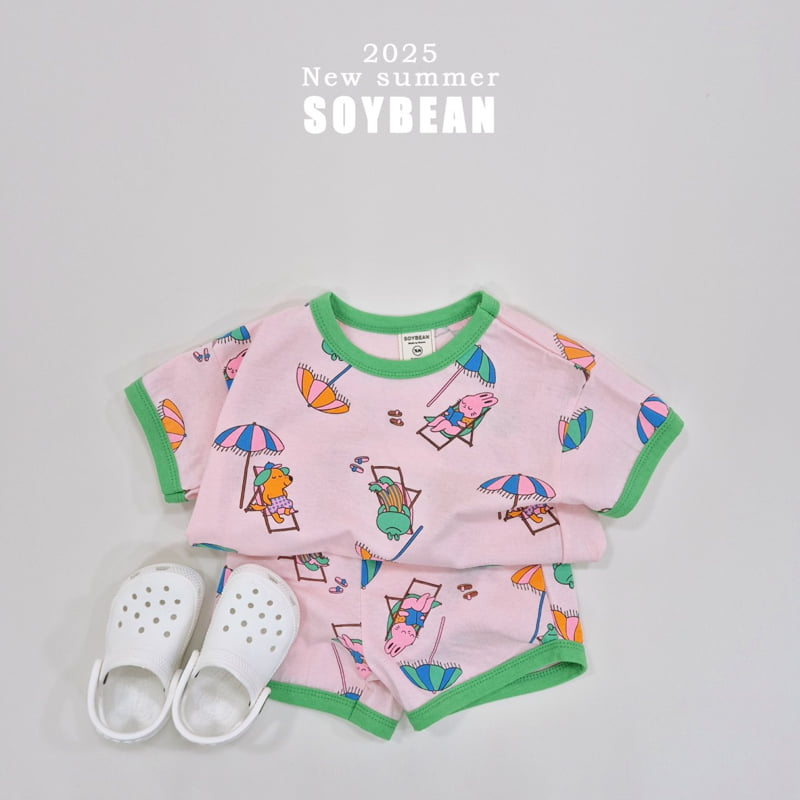 Soybean - Korean Children Fashion - #kidzfashiontrend - Vacation Ringer Top Bottom Set - 4