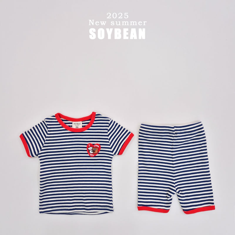 Soybean - Korean Children Fashion - #Kfashion4kids - Heart Rib Top Bottom Set - 8
