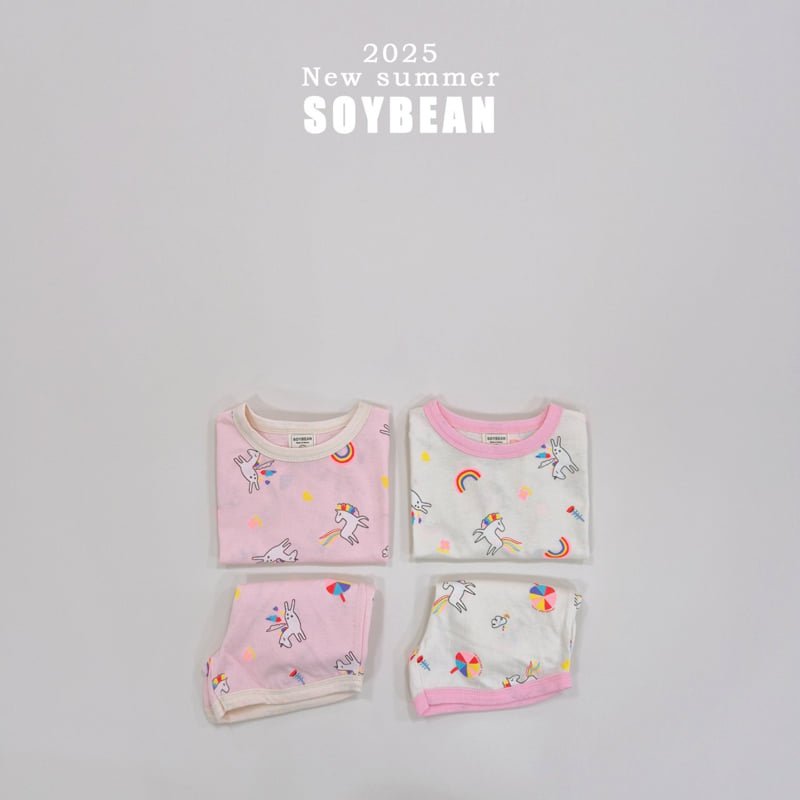 Soybean - Korean Children Fashion - #Kfashion4kids - Unicorn Ringer Top Bottom Set - 11