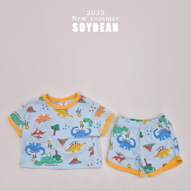 Soybean - Korean Children Fashion - #Kfashion4kids - Dino Ringer Top Bottom Set - 6