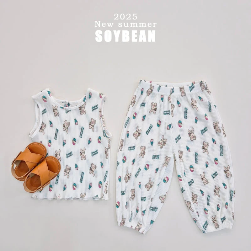Soybean - Korean Children Fashion - #childofig - Pleated Bunny Top Bottom Set - 8