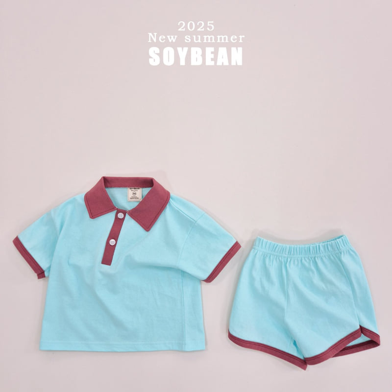 Soybean - Korean Children Fashion - #childofig - Collar Ringer Top Bottom Set - 10