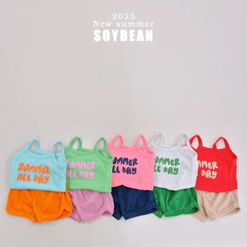 Soybean - Korean Children Fashion - #childofig - Summer Sleeveless Terry Top Bottom Set