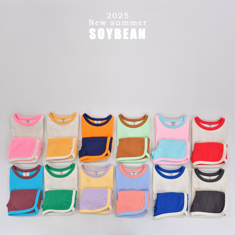 Soybean - Korean Children Fashion - #childrensboutique - Macaron Top Bottom Set - 3