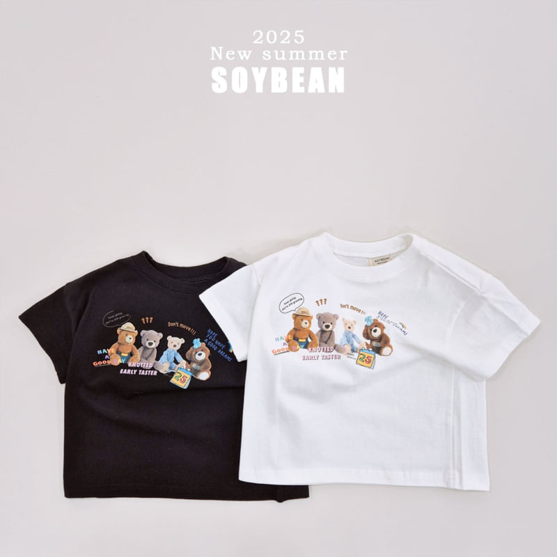 Soybean - Korean Children Fashion - #childrensboutique - Bear Doll Short Sleeve Tee