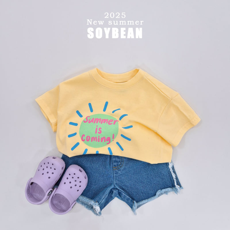 Soybean - Korean Children Fashion - #childrensboutique - Cutting Line Denim Shorts - 6
