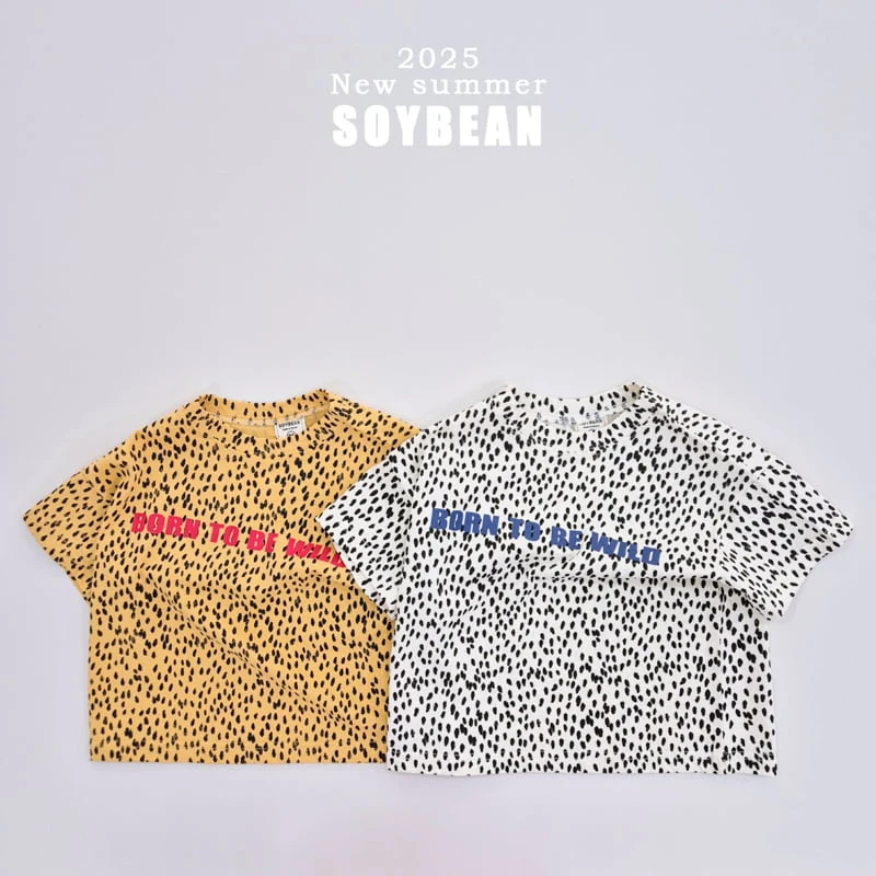 Soybean - Korean Children Fashion - #childrensboutique - Short Sleeve Leopard Tee