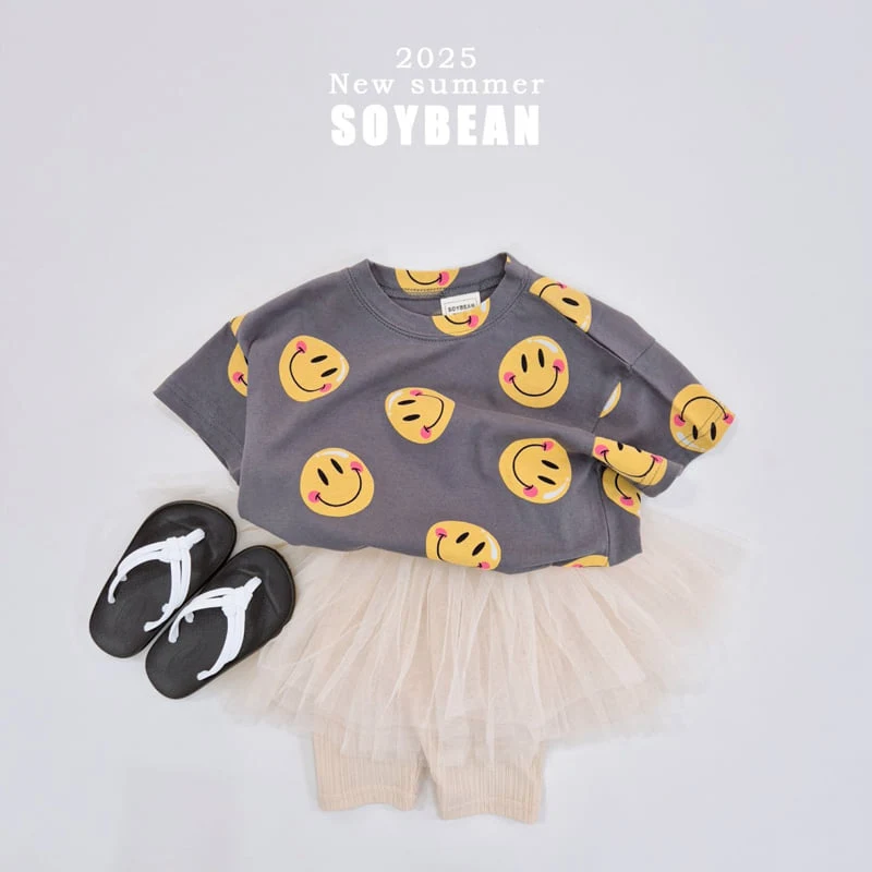 Soybean - Korean Children Fashion - #childrensboutique - Smile Short Sleeve Tee - 5