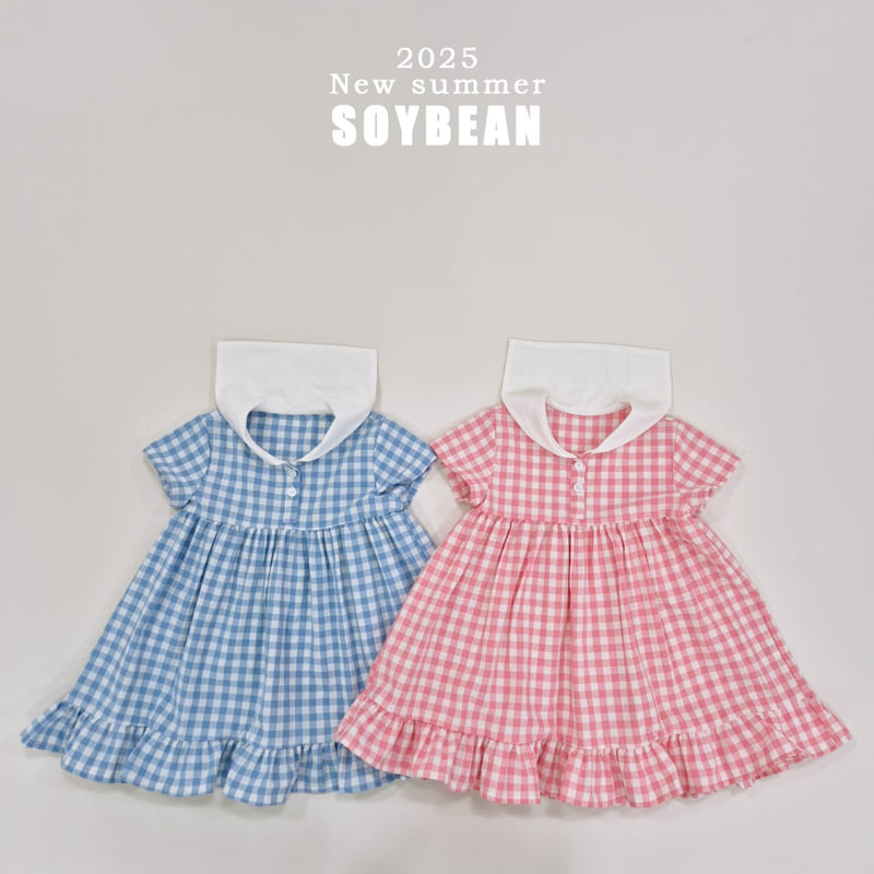 Soybean - Korean Children Fashion - #childrensboutique - Check Sailor One-piece - 12