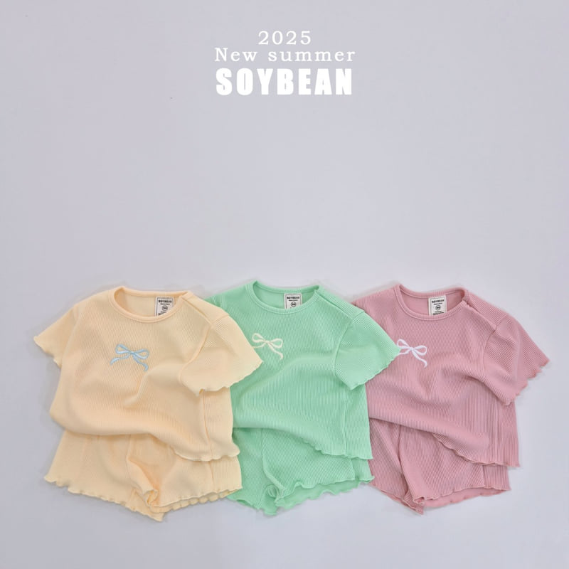 Soybean - Korean Children Fashion - #childrensboutique - Ribbon Embroidery Wave Set