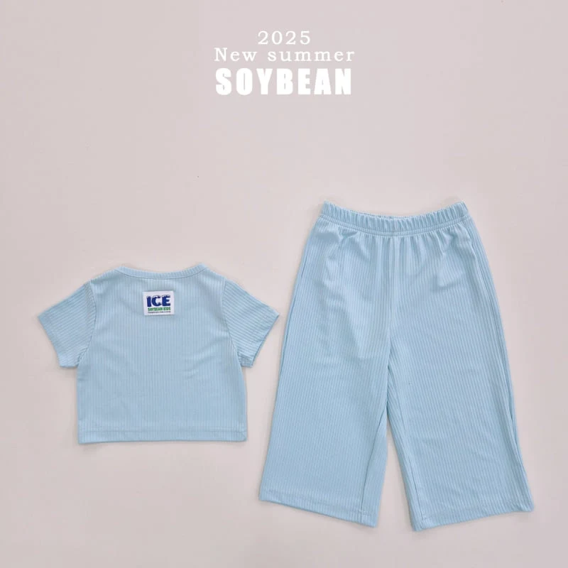 Soybean - Korean Children Fashion - #designkidswear - Crop Ice Top Bottom Set - 9