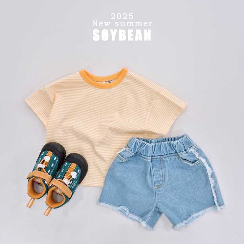 Soybean - Korean Children Fashion - #discoveringself - Cutting Line Denim Shorts - 8