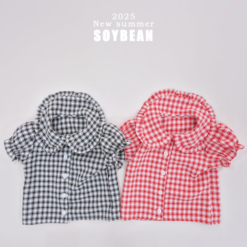 Soybean - Korean Children Fashion - #discoveringself - Check Frill Blouse