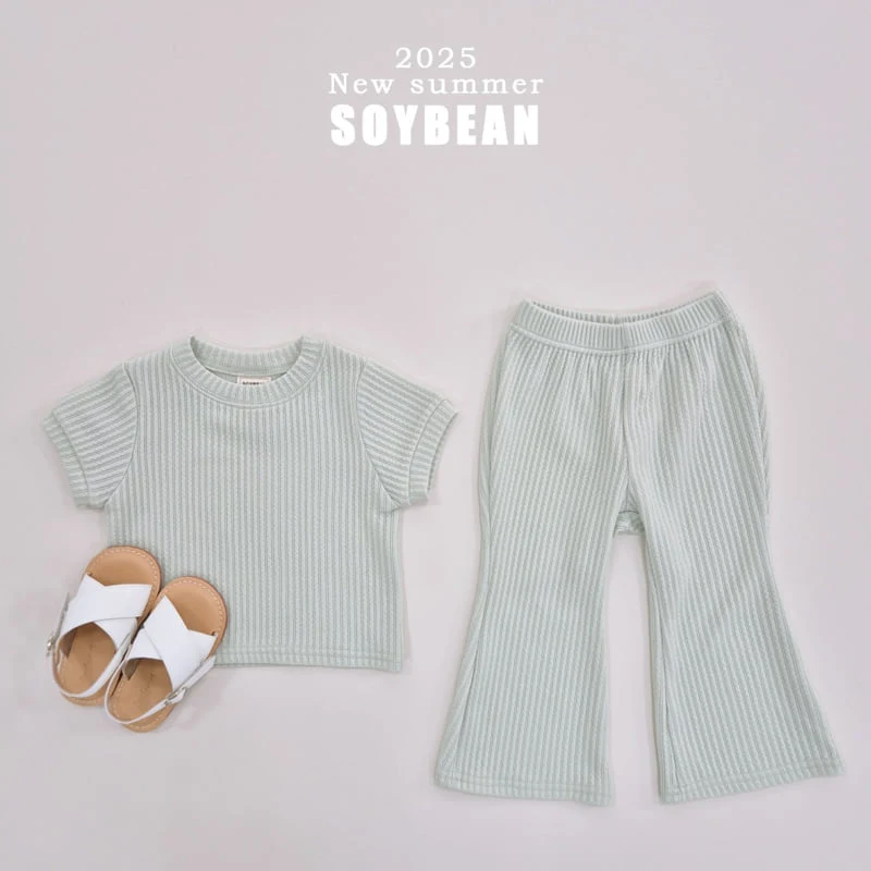 Soybean - Korean Children Fashion - #discoveringself - Summer Bootcut Top Bottom Set - 5