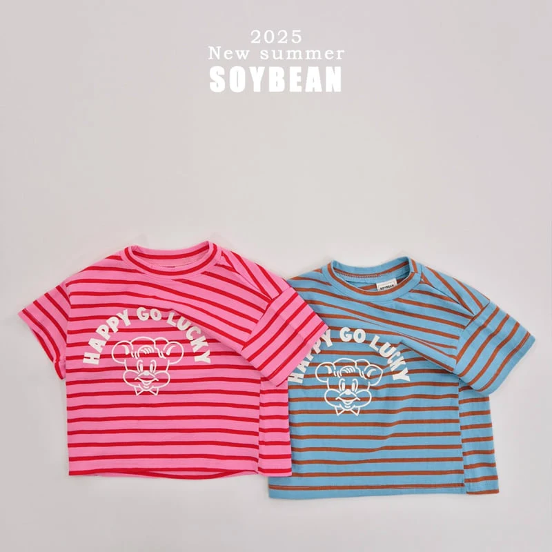 Soybean - Korean Children Fashion - #fashionkids - Happy Lucky Stripe Tee