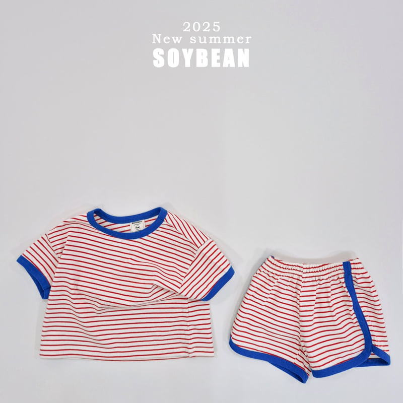 Soybean - Korean Children Fashion - #fashionkids - Ringer Stripe Top Bottom Set - 11