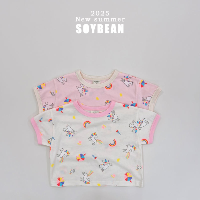 Soybean - Korean Children Fashion - #fashionkids - Unicorn Ringer Top Bottom Set - 7