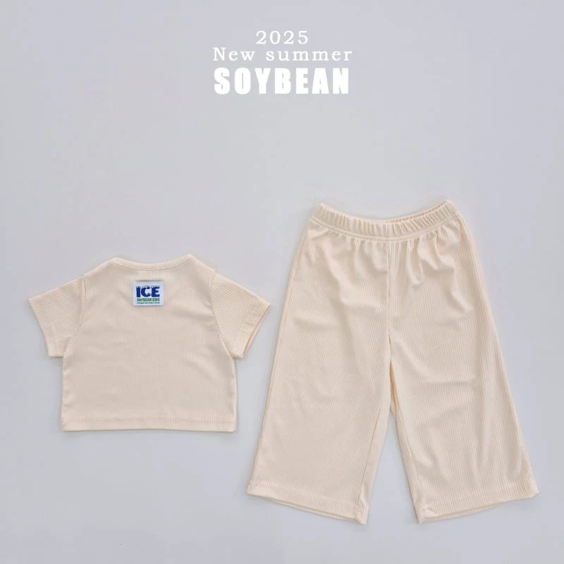 Soybean - Korean Children Fashion - #kidsshorts - Crop Ice Top Bottom Set - 12