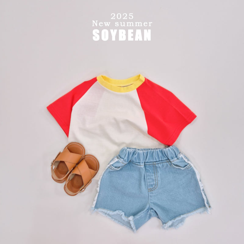 Soybean - Korean Children Fashion - #kidsshorts - Cutting Line Denim Shorts - 10