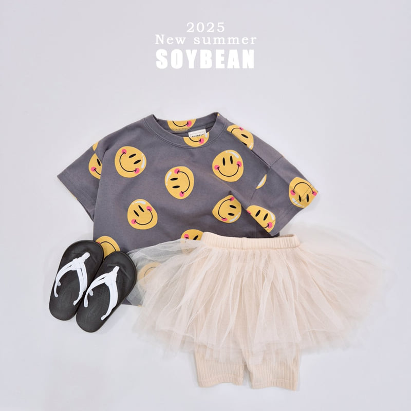 Soybean - Korean Children Fashion - #kidsshorts - Smile Short Sleeve Tee - 9