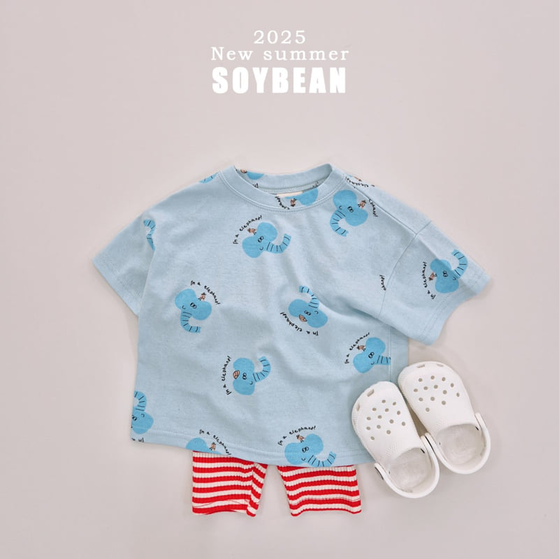 Soybean - Korean Children Fashion - #fashionkids - Elephant Short Sleeve Tee - 4