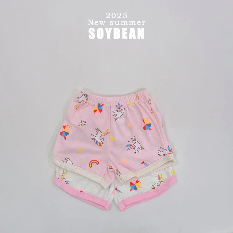 Soybean - Korean Children Fashion - #kidsshorts - Unicorn Ringer Top Bottom Set - 8