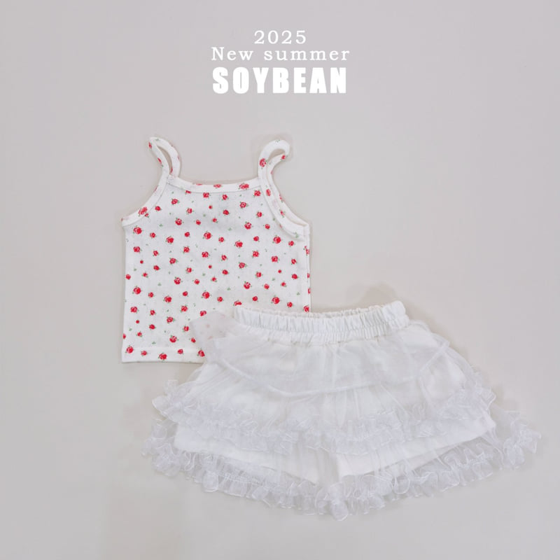 Soybean - Korean Children Fashion - #kidsshorts - Rose Span Strap Sleeveless - 6
