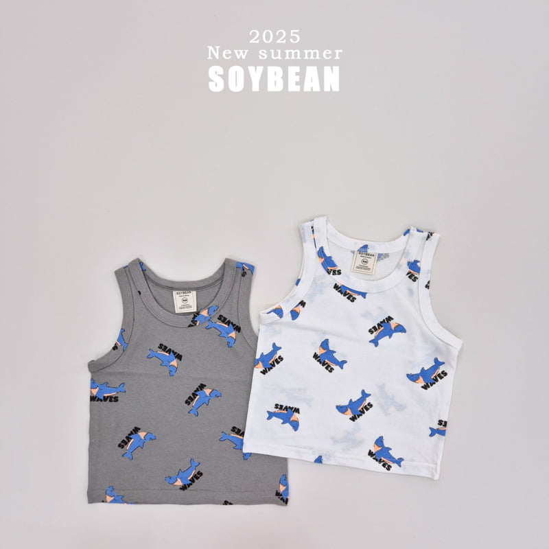 Soybean - Korean Children Fashion - #kidsshorts - Shark Sleeveless