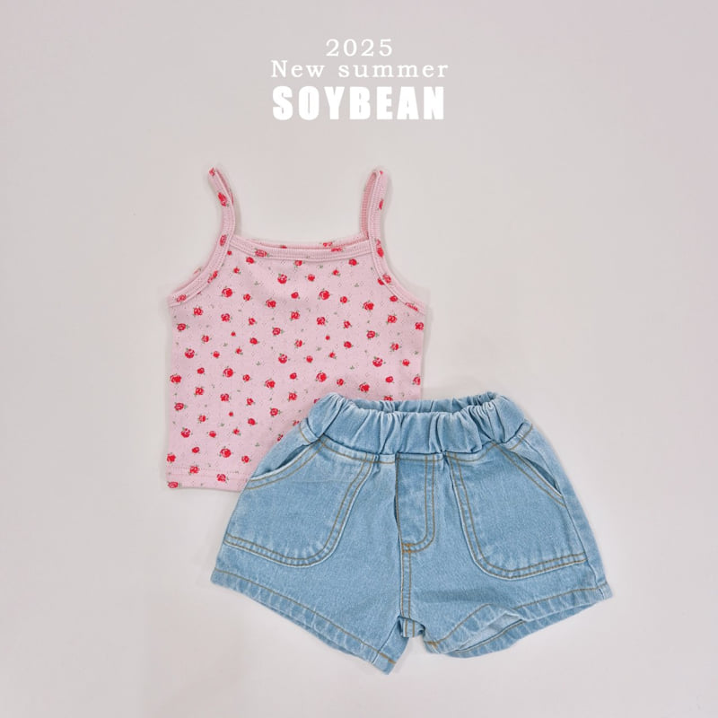 Soybean - Korean Children Fashion - #kidsstore - Rose Span Strap Sleeveless - 7