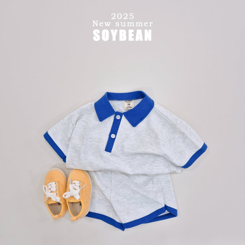Soybean - Korean Children Fashion - #kidsstore - Collar Ringer Top Bottom Set - 3