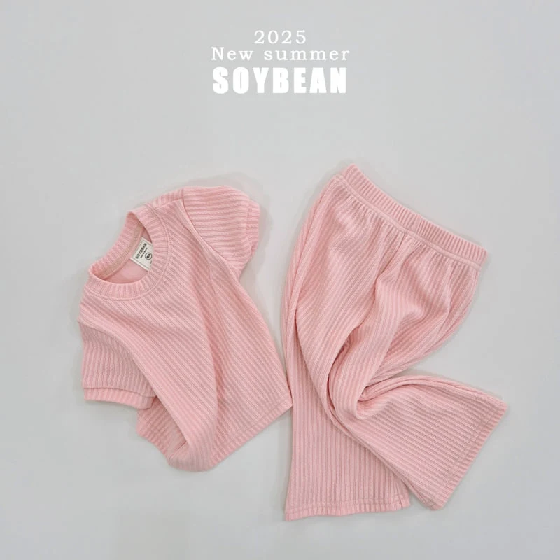 Soybean - Korean Children Fashion - #kidsstore - Summer Bootcut Top Bottom Set - 8