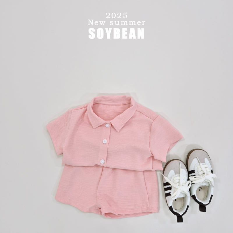 Soybean - Korean Children Fashion - #kidzfashiontrend - Air Conditioner Shirt Top Bottom Set - 3