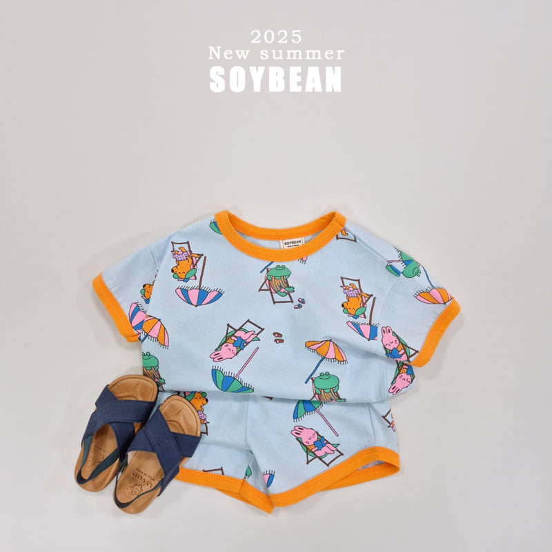 Soybean - Korean Children Fashion - #kidzfashiontrend - Vacation Ringer Top Bottom Set - 3