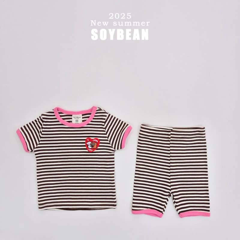 Soybean - Korean Children Fashion - #kidzfashiontrend - Heart Rib Top Bottom Set - 7