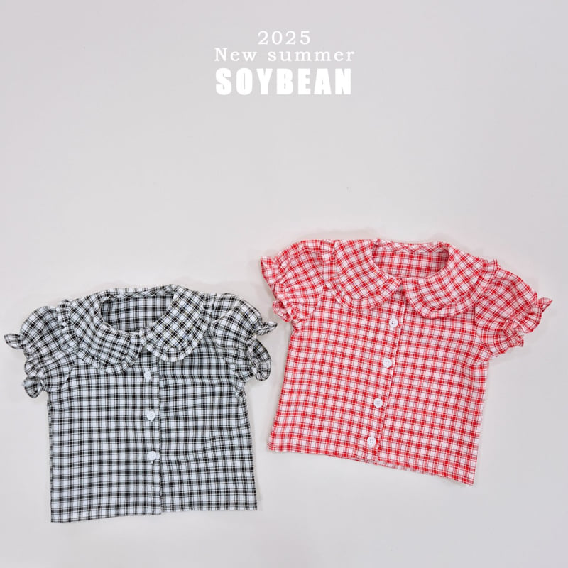 Soybean - Korean Children Fashion - #kidzfashiontrend - Check Frill Blouse - 5