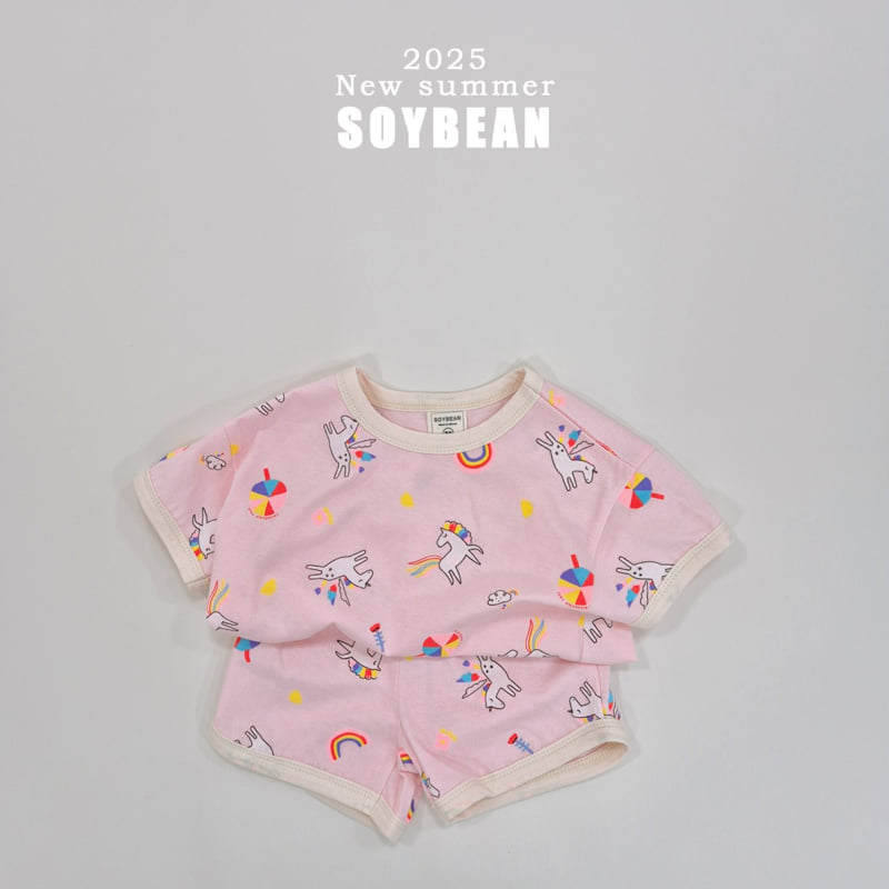 Soybean - Korean Children Fashion - #kidzfashiontrend - Unicorn Ringer Top Bottom Set - 10