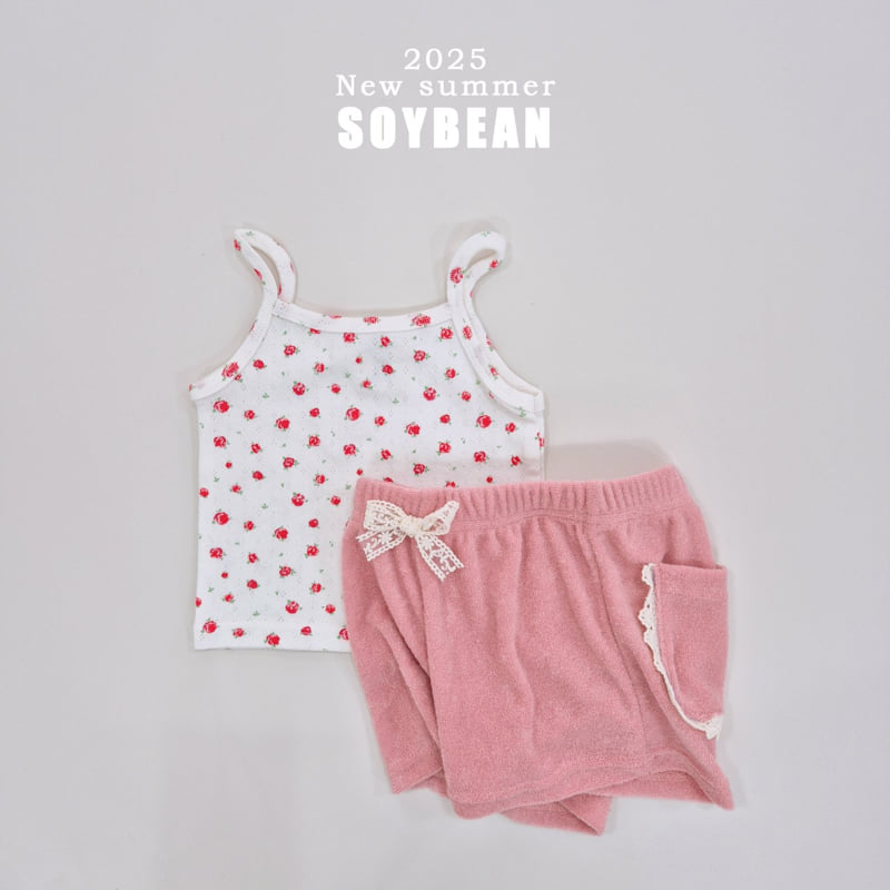 Soybean - Korean Children Fashion - #kidzfashiontrend - Rose Span Strap Sleeveless - 8