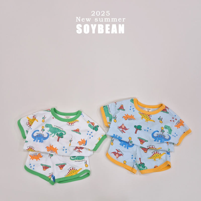 Soybean - Korean Children Fashion - #kidzfashiontrend - Dino Ringer Top Bottom Set - 5