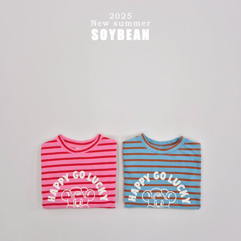 Soybean - Korean Children Fashion - #littlefashionista - Happy Lucky Stripe Tee - 6