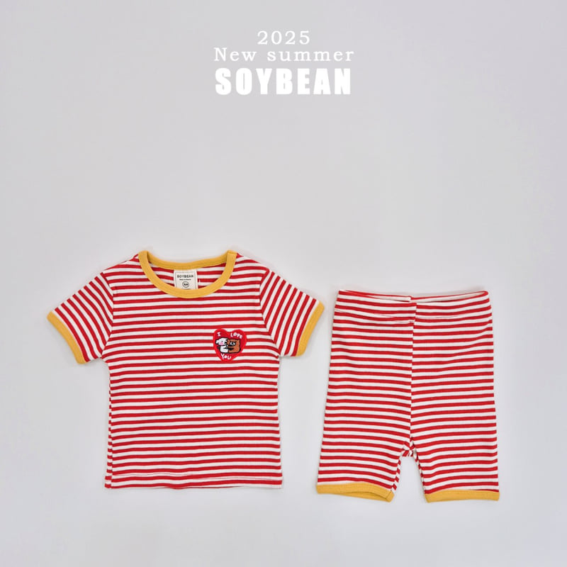 Soybean - Korean Children Fashion - #littlefashionista - Heart Rib Top Bottom Set - 9