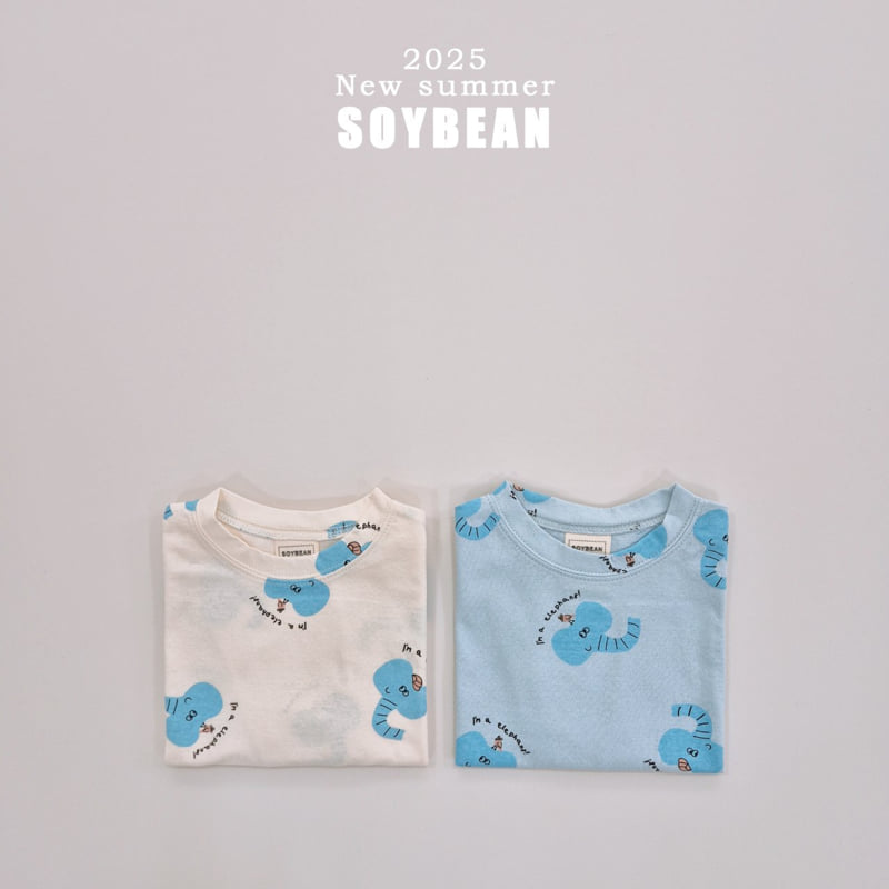 Soybean - Korean Children Fashion - #littlefashionista - Elephant Short Sleeve Tee - 8